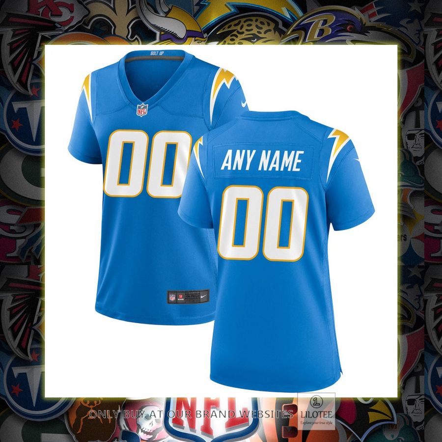 Personalized Los Angeles Chargers Nike Women's Powder Blue Football Jersey 7
