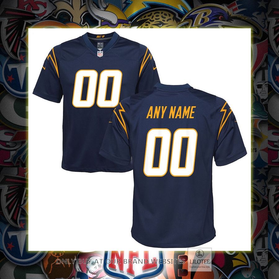 Personalized Los Angeles Chargers Nike Youth Alternate Navy Football Jersey 6