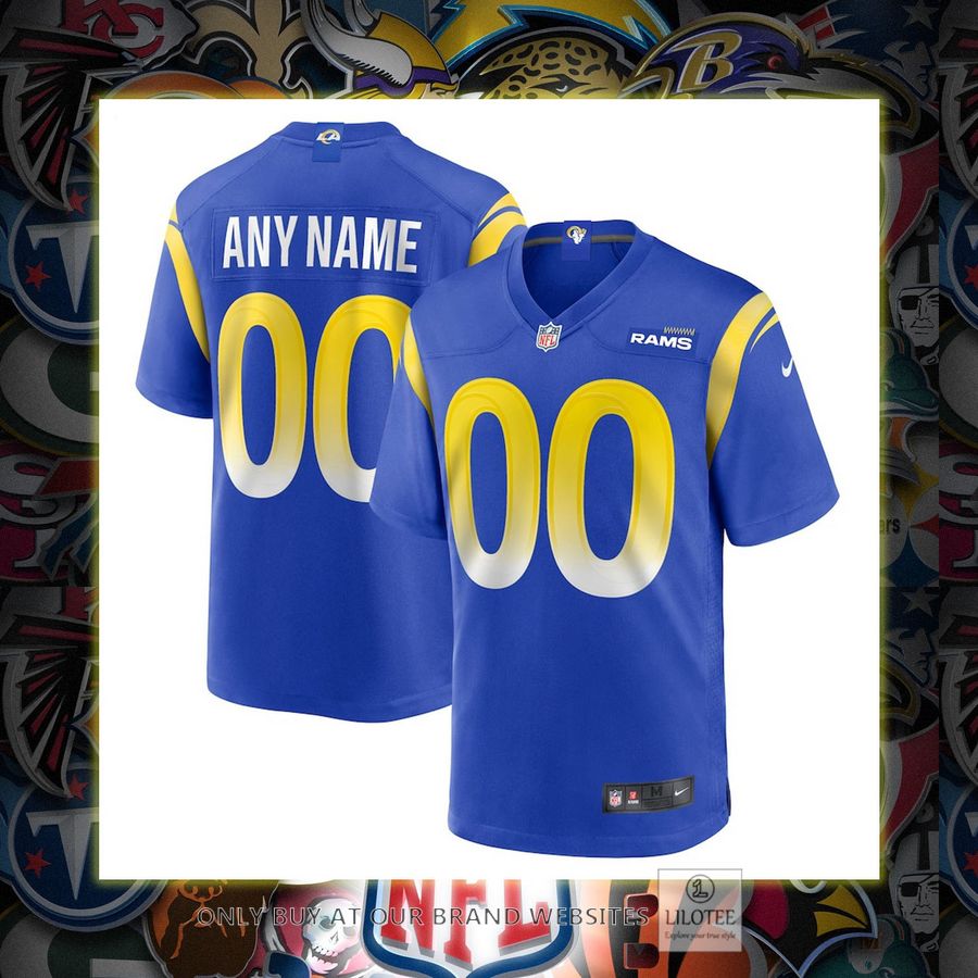 Personalized Los Angeles Rams Nike Royal Football Jersey 6