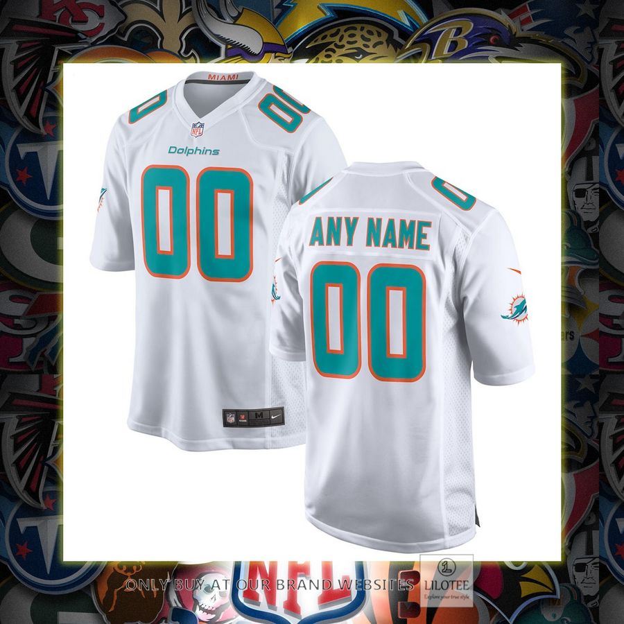 Personalized Miami Dolphins Nike Game White Football Jersey 6