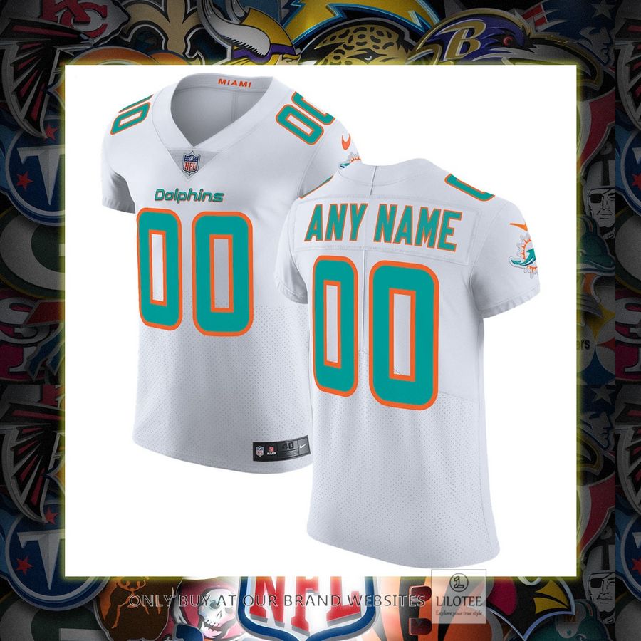 Personalized Miami Dolphins Nike Vapor Untouchable Elite White Football Jersey 7