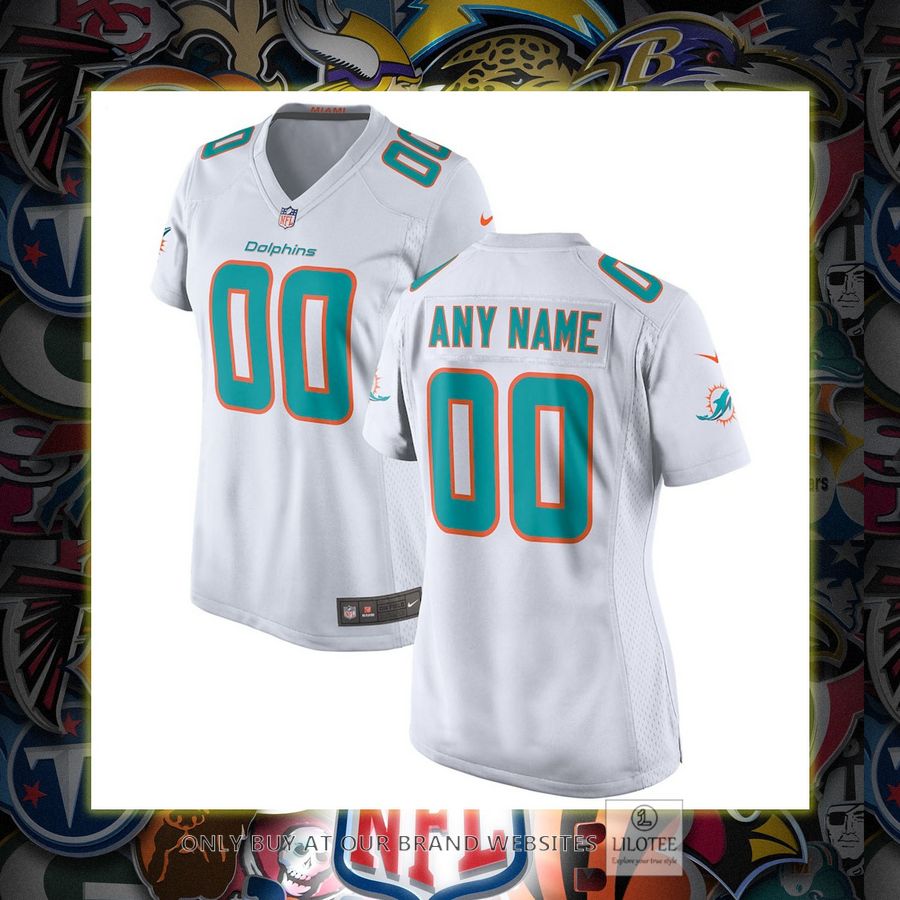 Personalized Miami Dolphins Nike Women's White Football Jersey 7