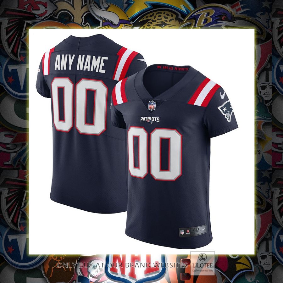Personalized New England Patriots Nike Vapor Elite Navy Football Jersey 6