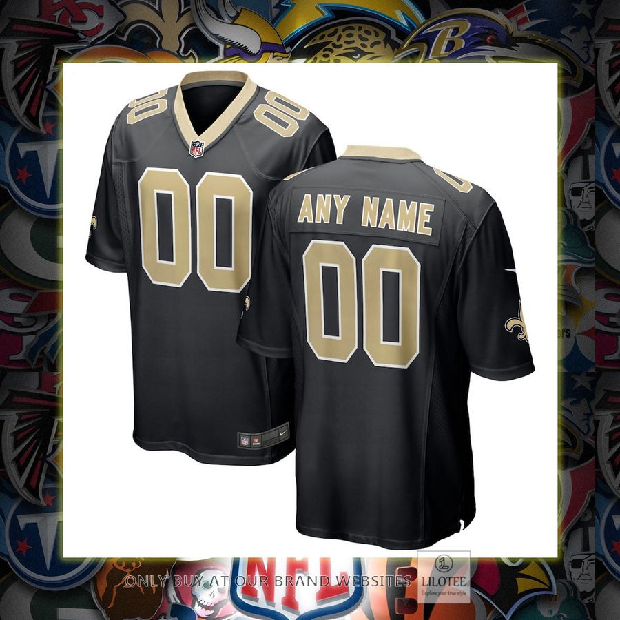 Personalized New Orleans Saints Nike Black Football Jersey 7