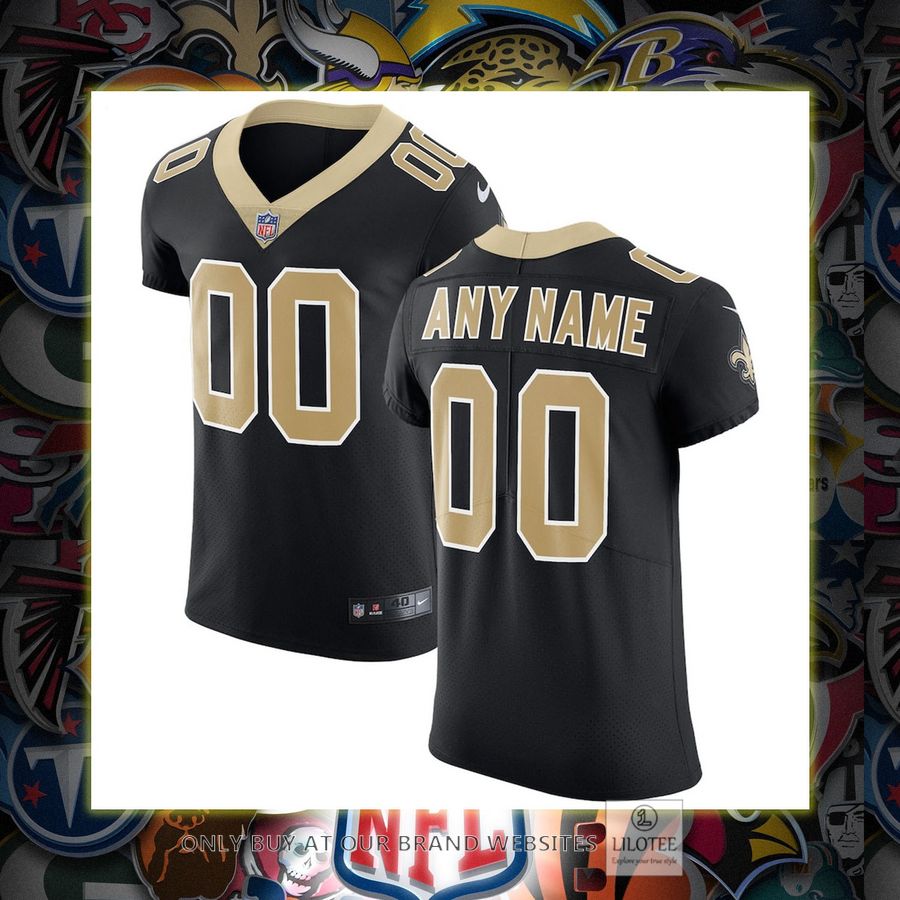Personalized New Orleans Saints Nike Vapor Untouchable Elite Black Football Jersey 7