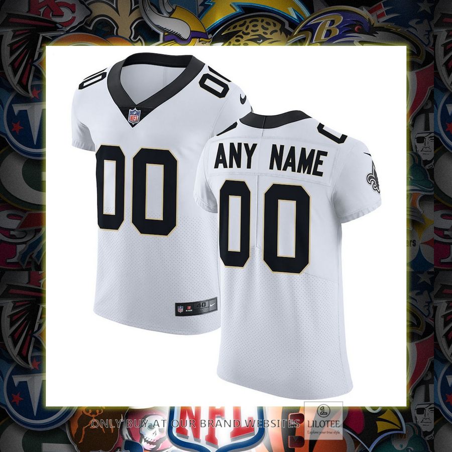 Personalized New Orleans Saints Nike Vapor Untouchable Elite White Football Jersey 7