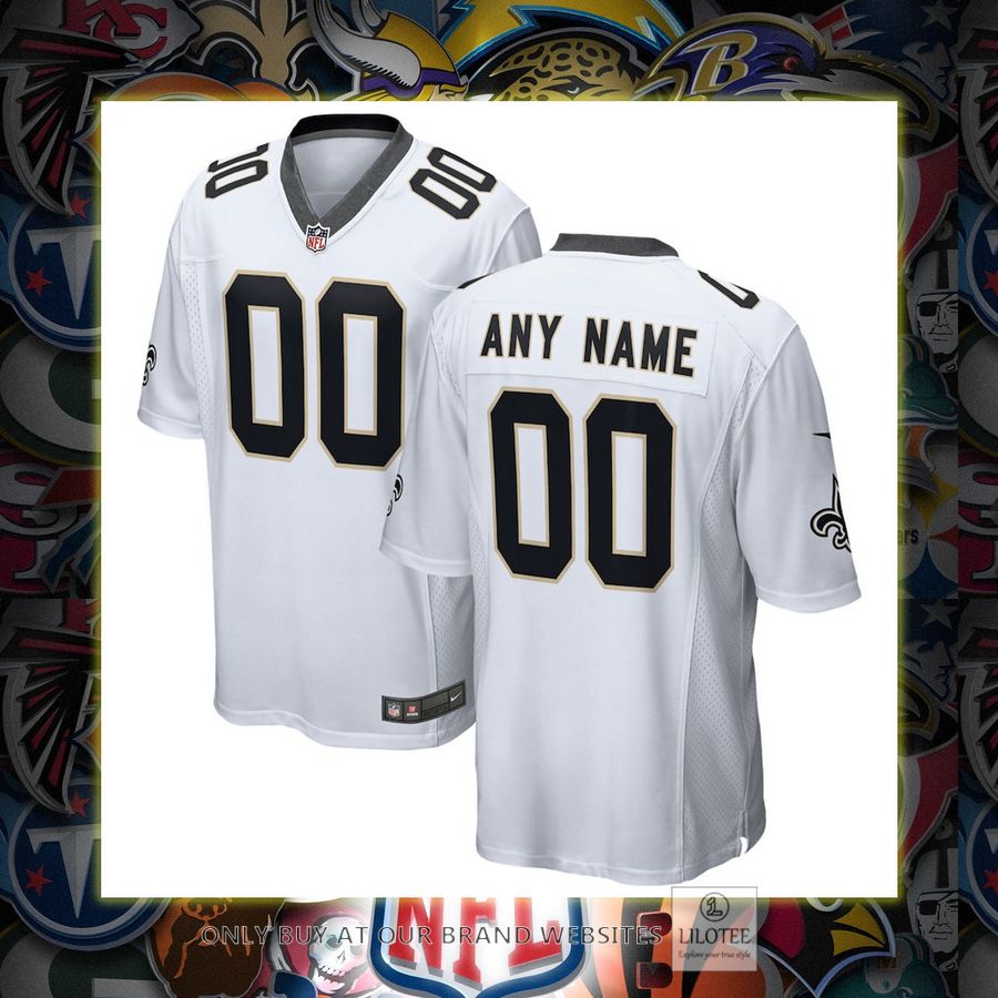Personalized New Orleans Saints Nike White Football Jersey 7
