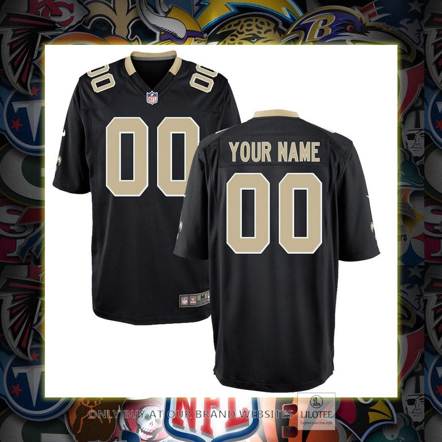Personalized New Orleans Saints Nike Youth Black Football Jersey 6