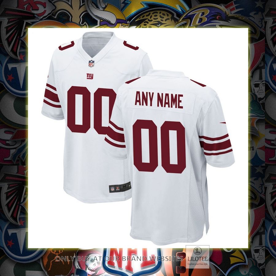 Personalized New York Giants Nike Game White Football Jersey 6