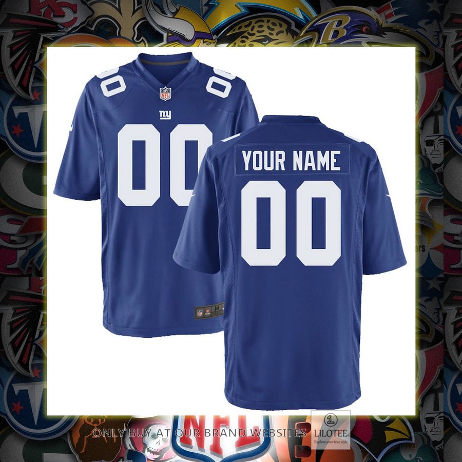 Personalized New York Giants Nike Youth Royal Football Jersey 6