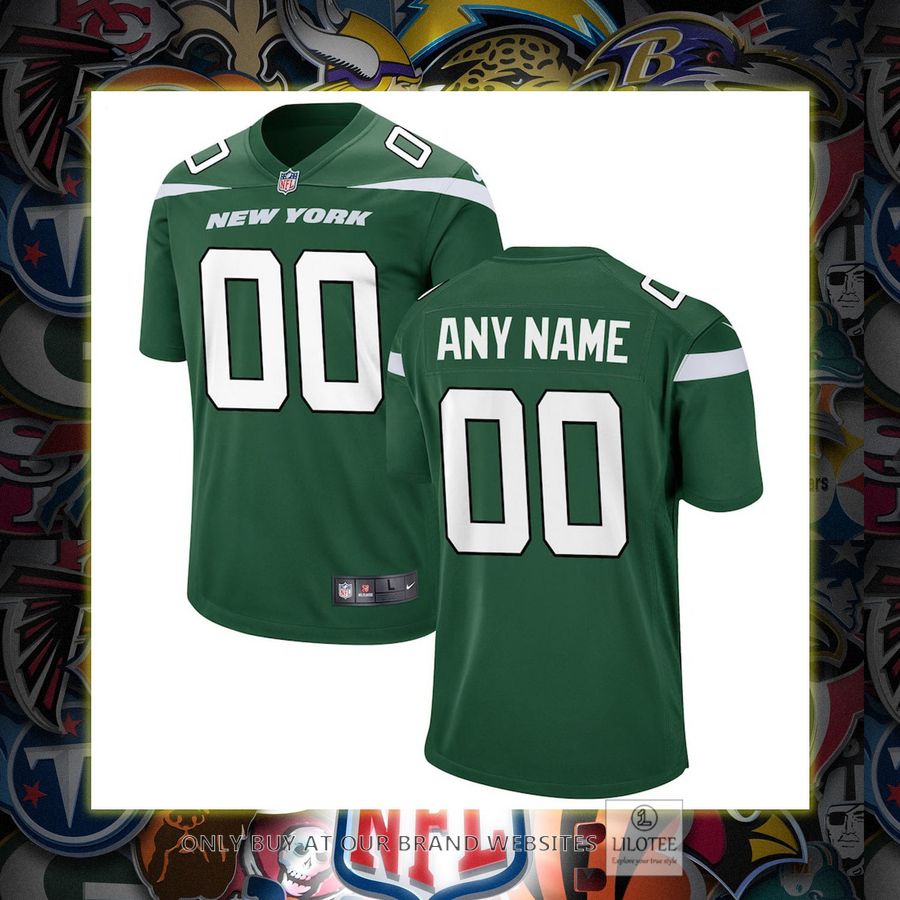 Personalized New York Jets Nike Game Gotham Green Football Jersey 7