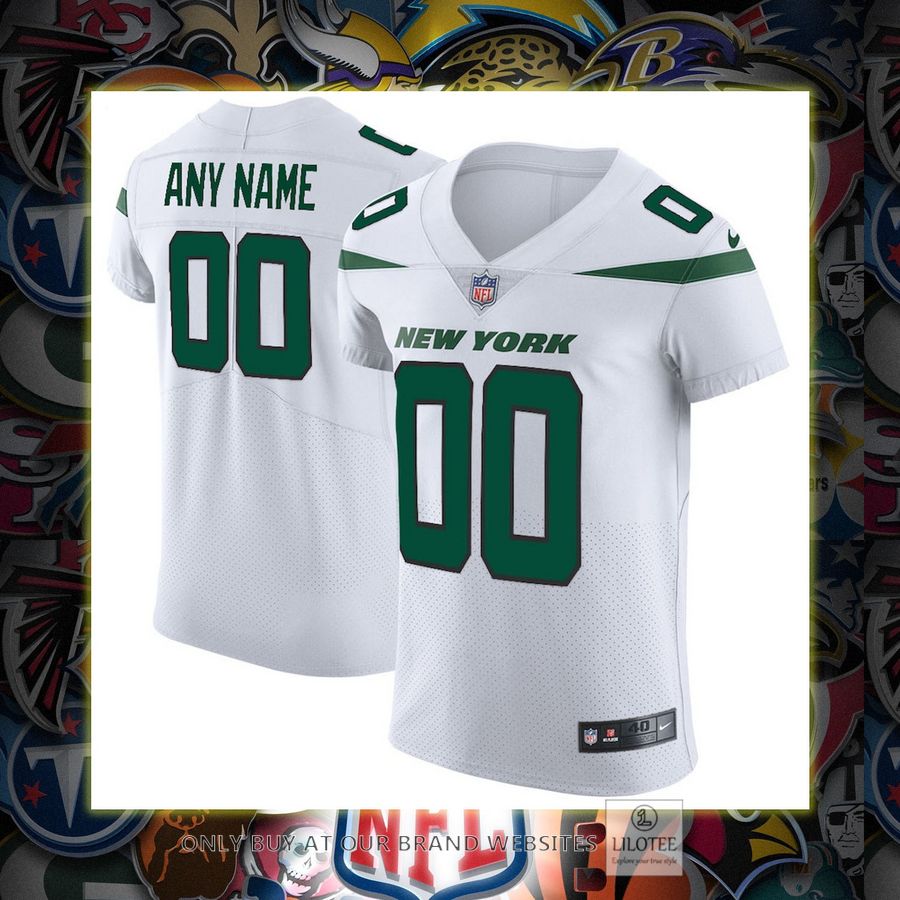 Personalized New York Jets Nike Vapor Untouchable Elite Spotlight White Football Jersey 6