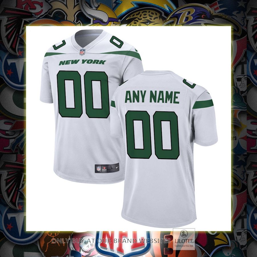 Personalized New York Jets Nike White Football Jersey 6