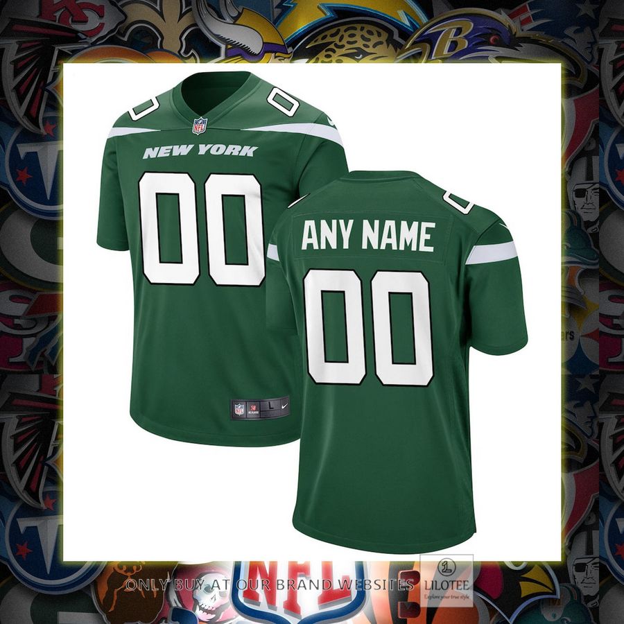 Personalized New York Jets Nike Youth Game Gotham Green Football Jersey 6