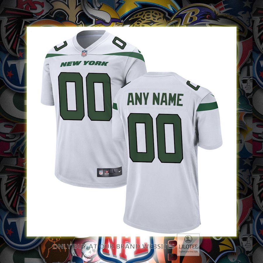 Personalized New York Jets Nike Youth White Football Jersey 7