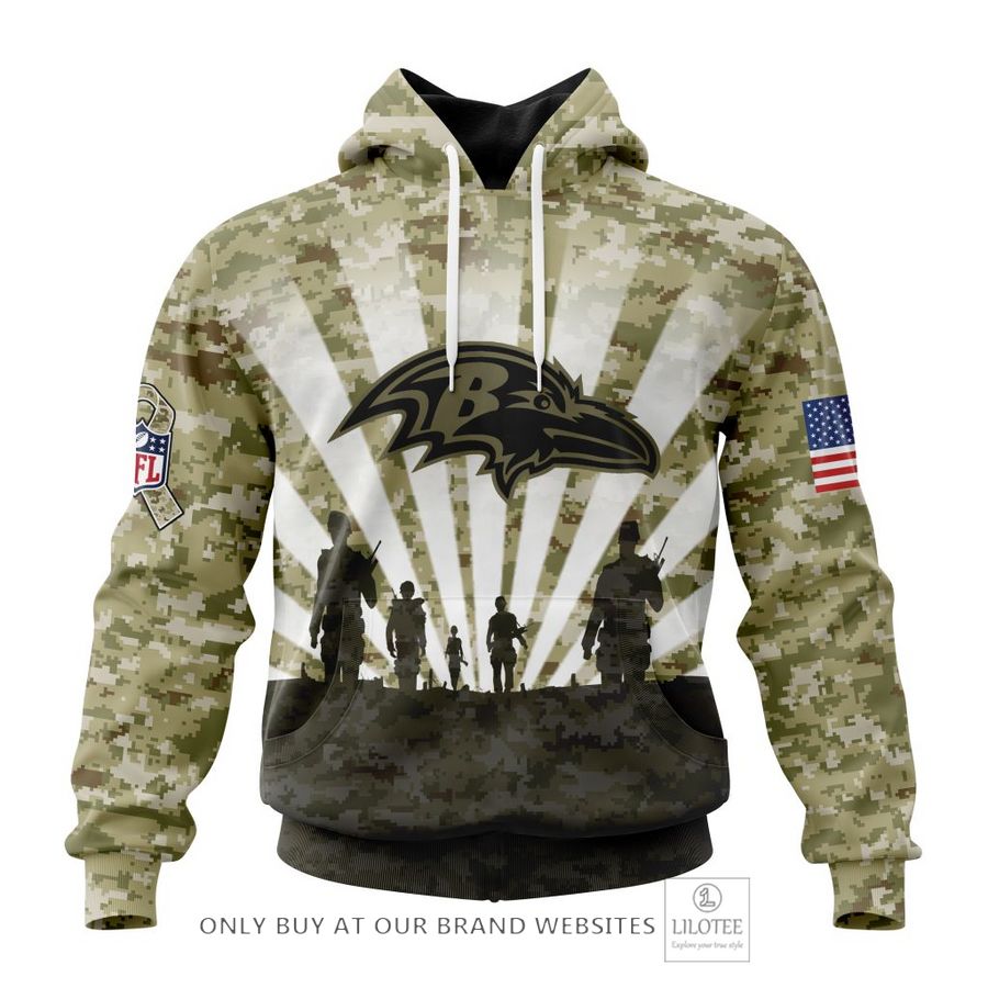 Personalized NFL Baltimore Ravens Salute To Service Honor Veterans And Their Families 3D Shirt, Hoodie 19