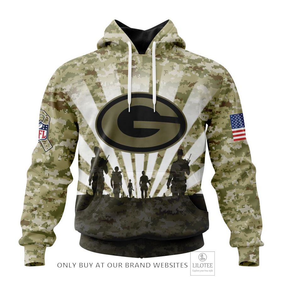 Personalized NFL Green Bay Packers Salute To Service Honor Veterans And Their Families 3D Shirt, Hoodie 18