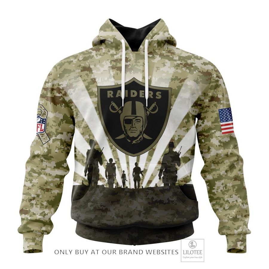 Personalized NFL Las Vegas Raiders Salute To Service Honor Veterans And Their Families 3D Shirt, Hoodie 18