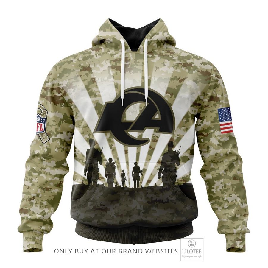 Personalized NFL Los Angeles Rams Salute To Service Honor Veterans And Their Families 3D Shirt, Hoodie 10