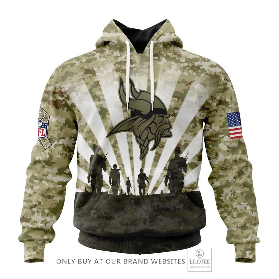 Personalized NFL Minnesota Vikings Salute To Service Honor Veterans And Their Families 3D Shirt, Hoodie 18