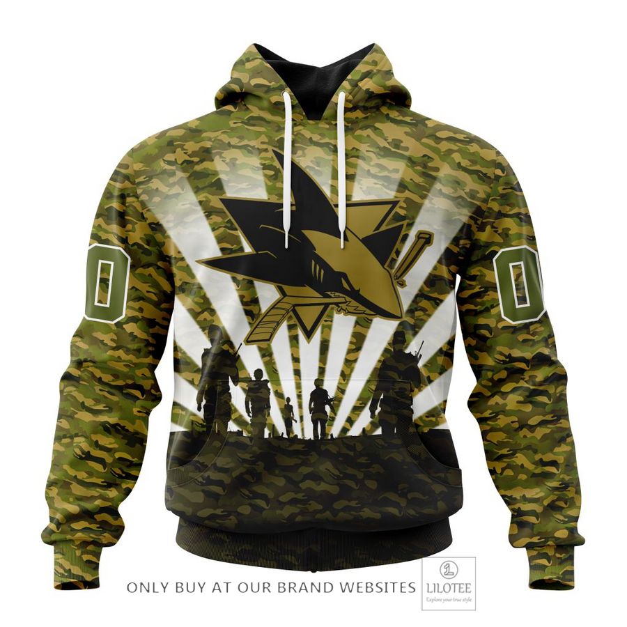 Personalized NHL San Jose Sharks Special Military Camo Kits For Veterans Day And Rememberance Day 3D Shirt, Hoodie 18