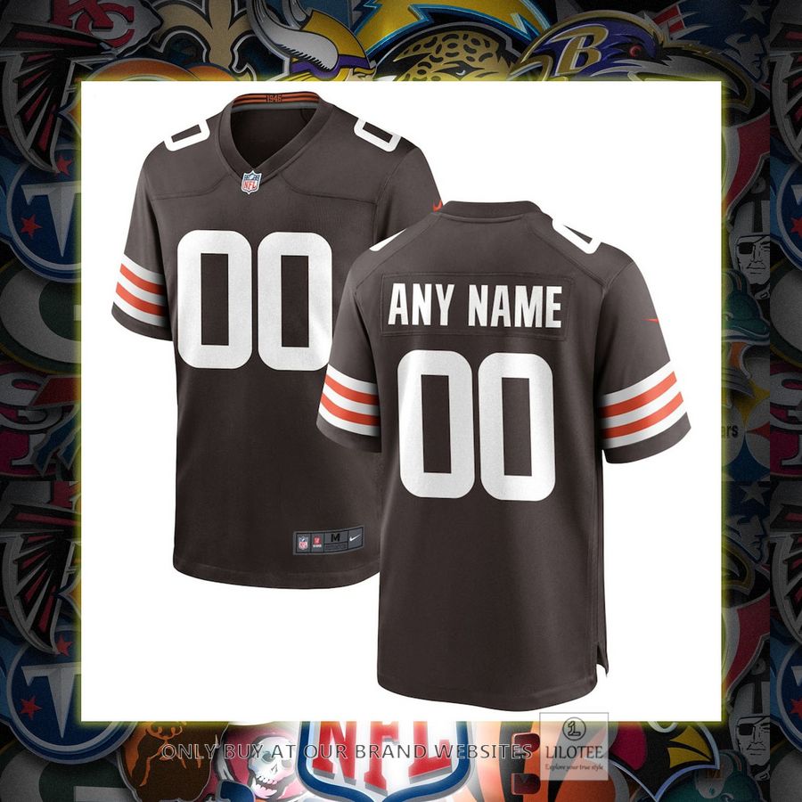 Personalized Nike Cleveland Browns Brown Football Jersey 6