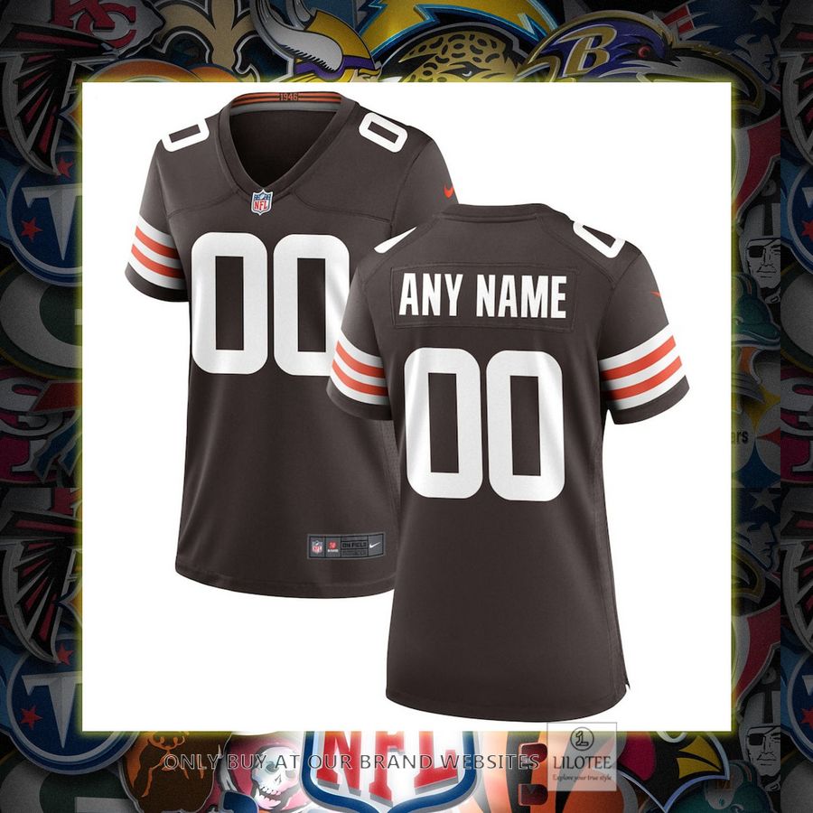 Personalized Nike Cleveland Browns Women's Brown Football Jersey 7