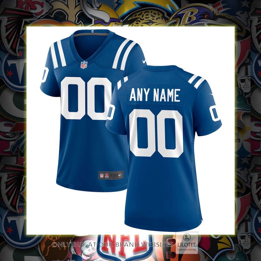 Personalized Nike Indianapolis Colts Women's Royal Football Jersey 7