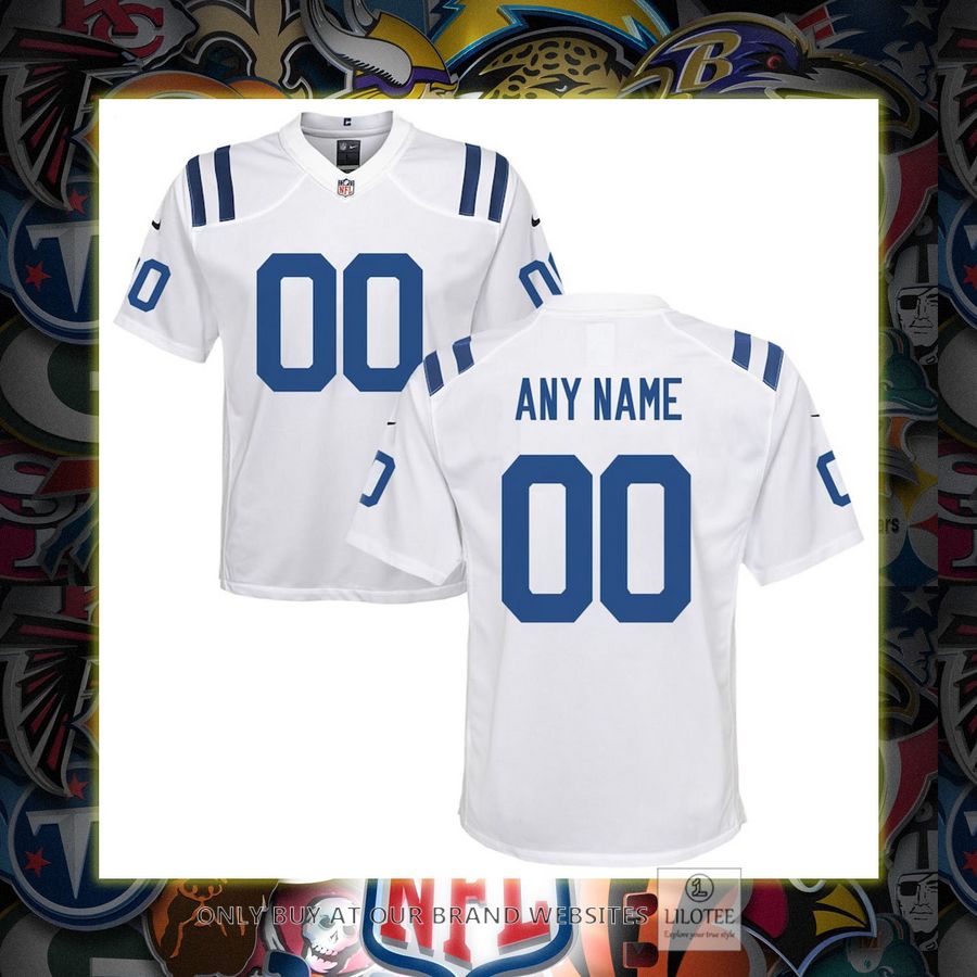Personalized Nike Indianapolis Colts Youth White Football Jersey 6