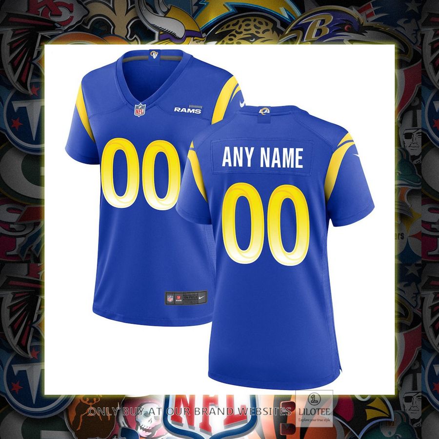 Personalized Nike Los Angeles Rams Womens Game Royal Football Jersey 6