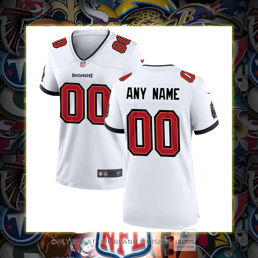 Personalized Nike Tampa Bay Buccaneers Women's White Football Jersey 6