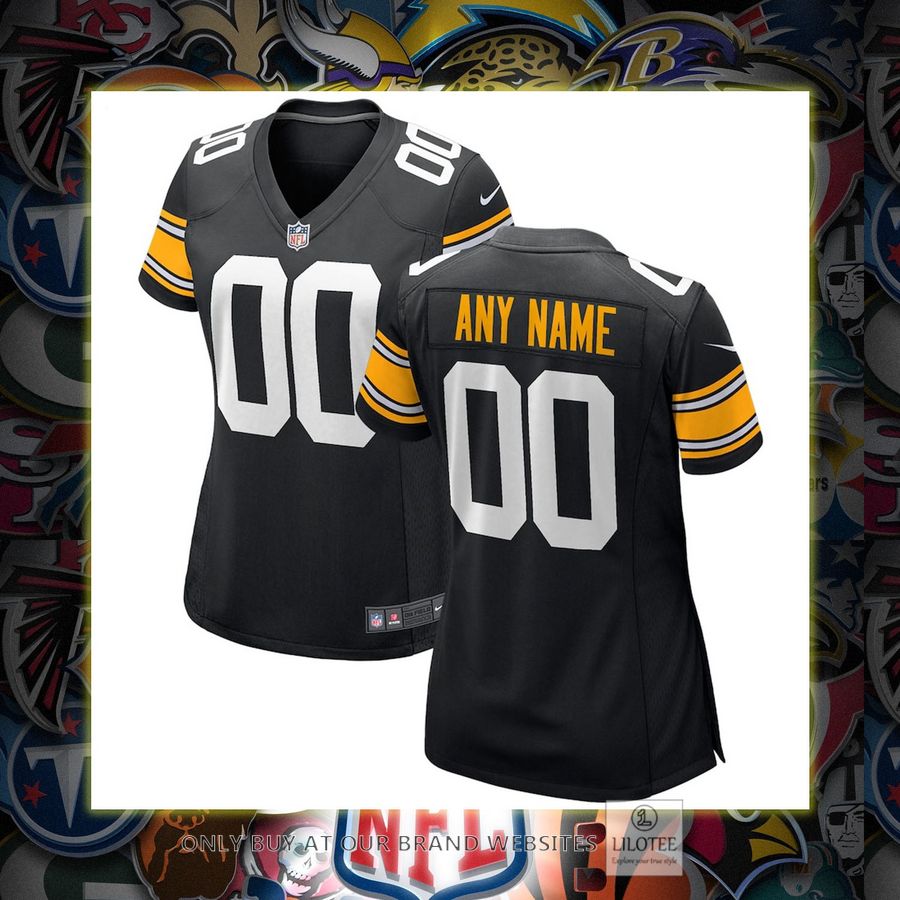 Personalized Pittsburgh Steelers Nike Women's Alternate Black Football Jersey 7