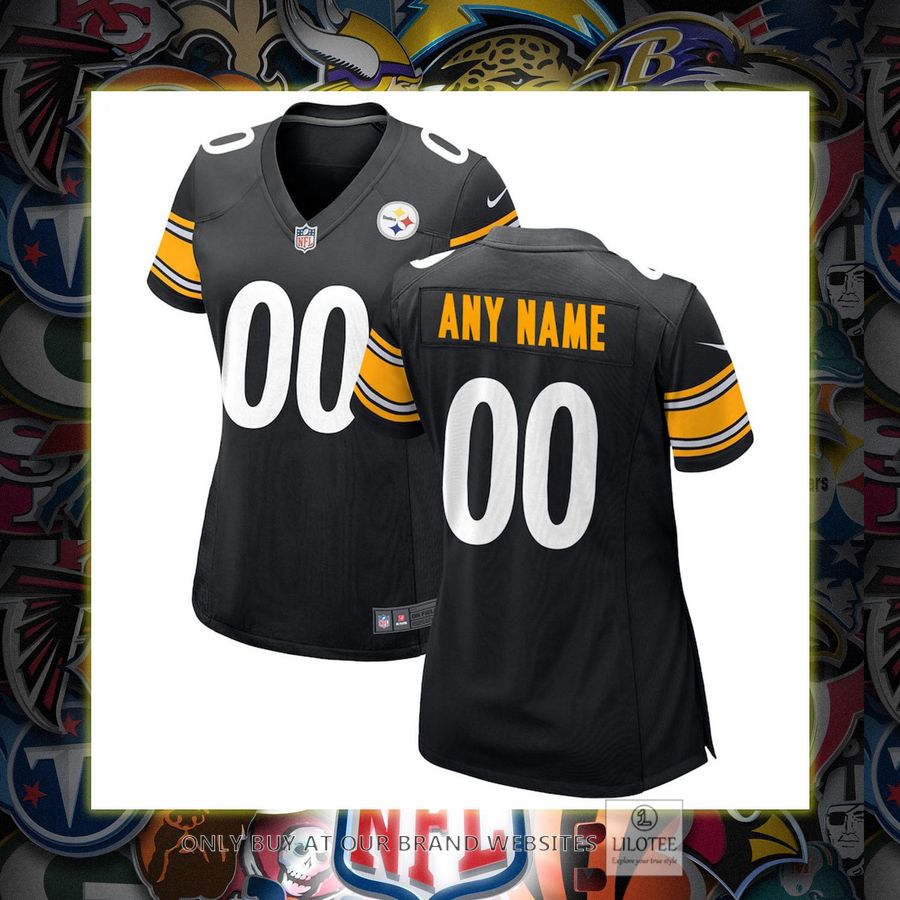 Personalized Pittsburgh Steelers Nike Women's Black Football Jersey 6