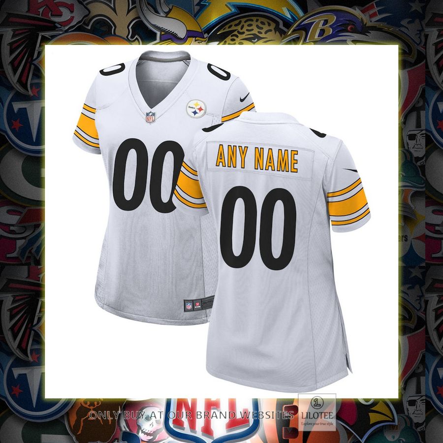 Personalized Pittsburgh Steelers Nike Women's White Football Jersey 7