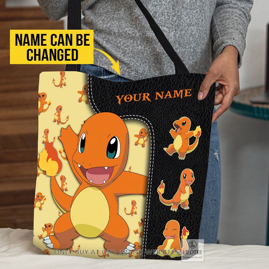 Personalized Pokemon Chamander Black All Over Tote bag 3