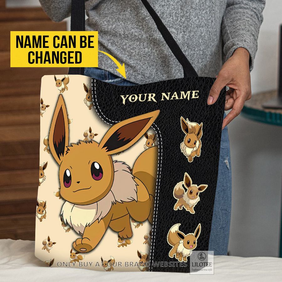 Personalized Pokemon Eevee Black All Over Tote bag 2