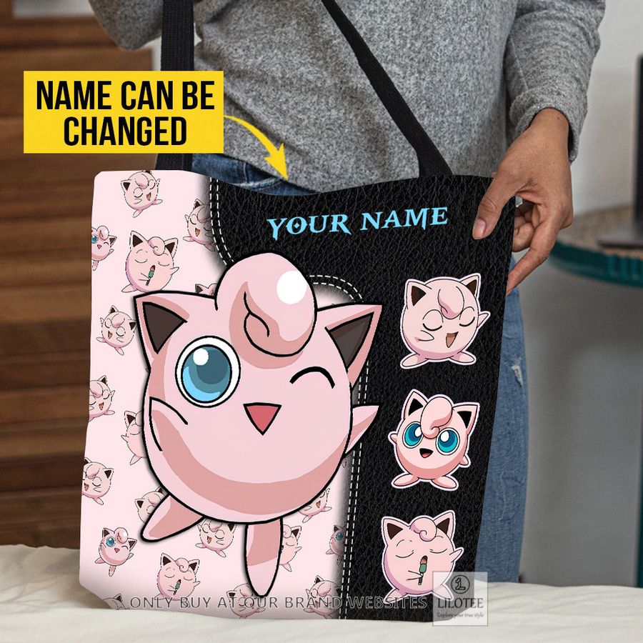 Personalized Pokemon Jigglypuff Pink All Over Tote bag 3