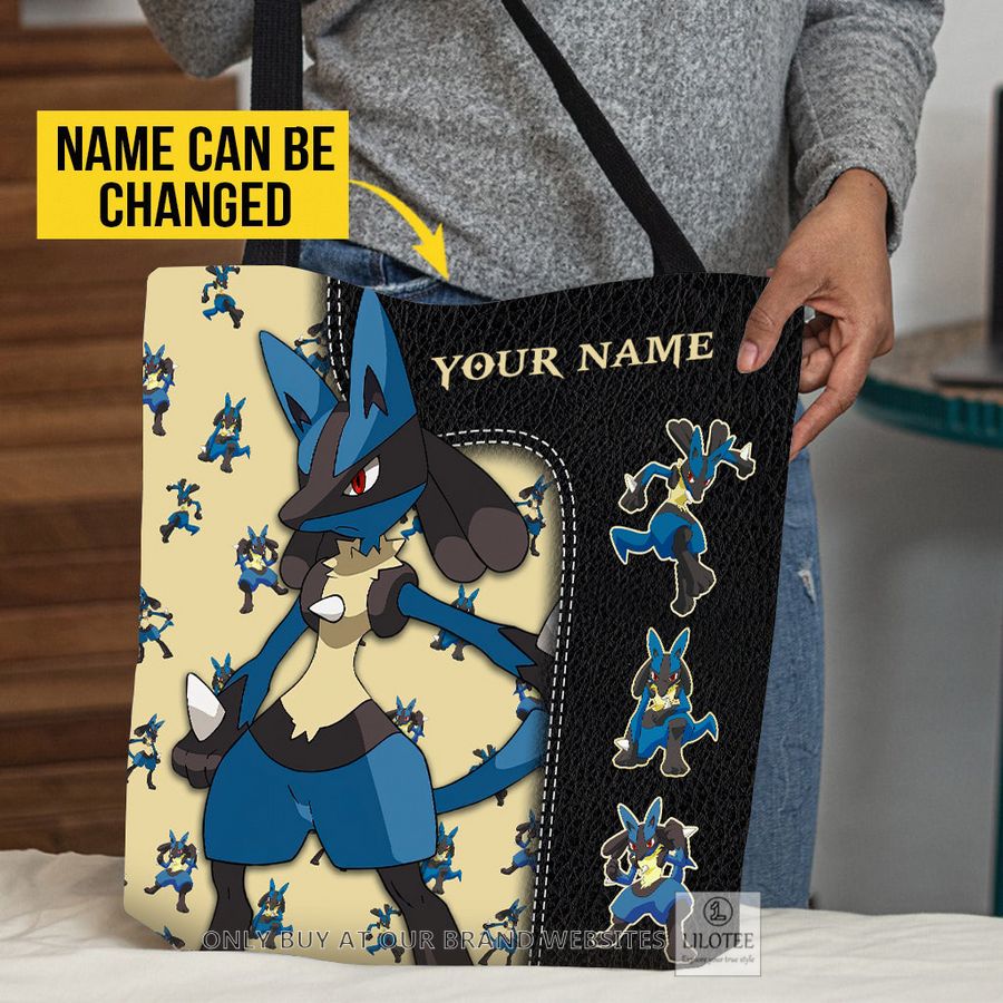 Personalized Pokemon Lucario Black All Over Tote bag 3