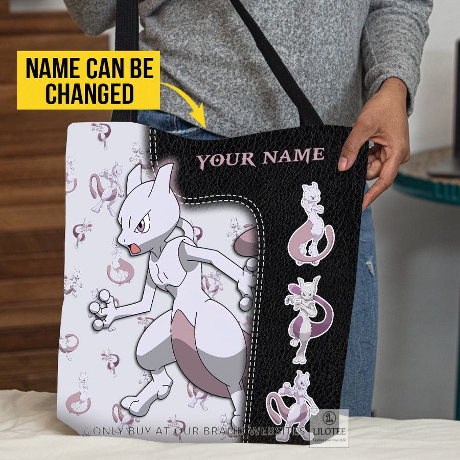 Personalized Pokemon Mewtwo Black All Over Tote bag 2