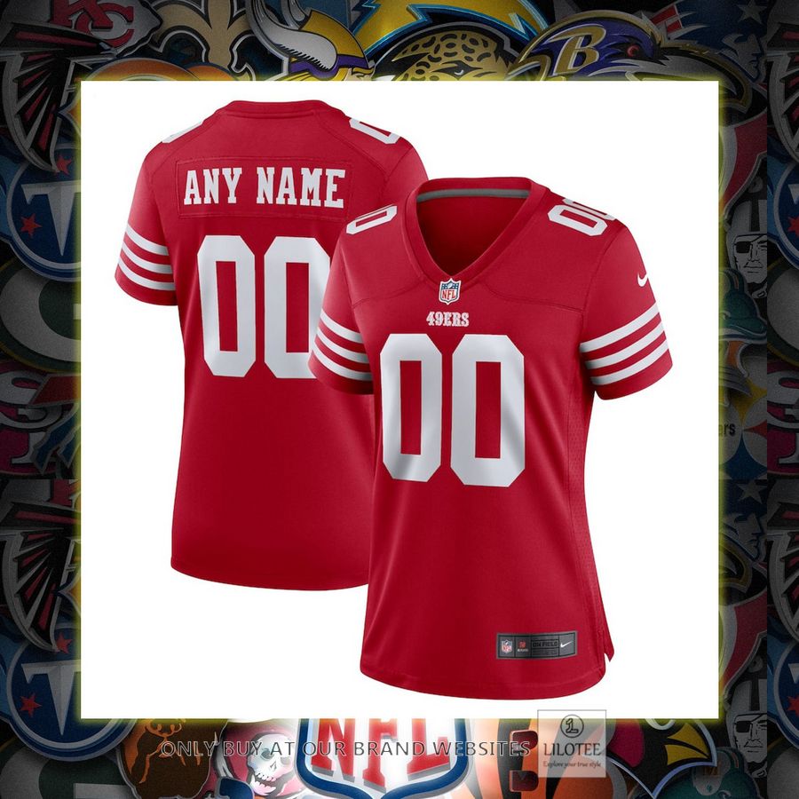 Personalized San Francisco 49ers Nike Women's Game Scarlet Football Jersey 6
