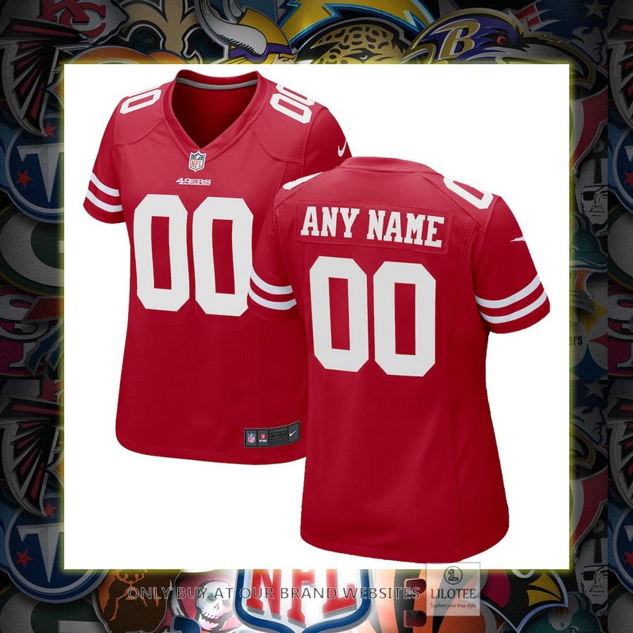 Personalized San Francisco 49ers Nike Women's Scarlet Football Jersey 6