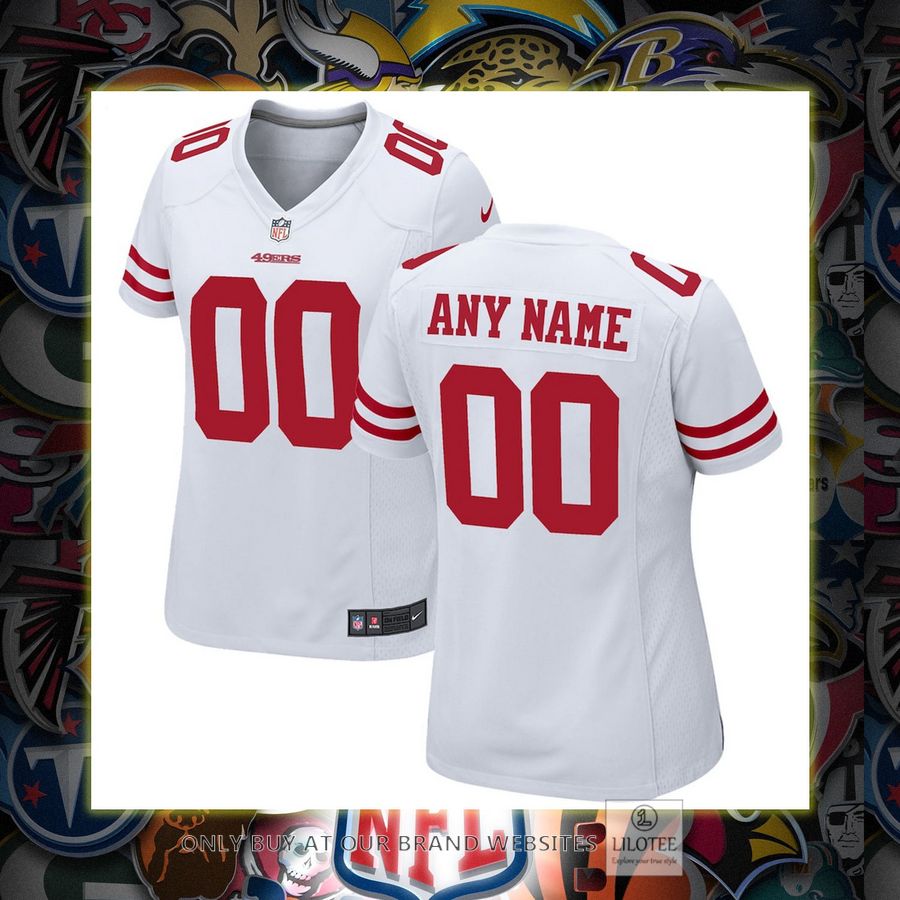 Personalized San Francisco 49ers Nike Women's White Football Jersey 7