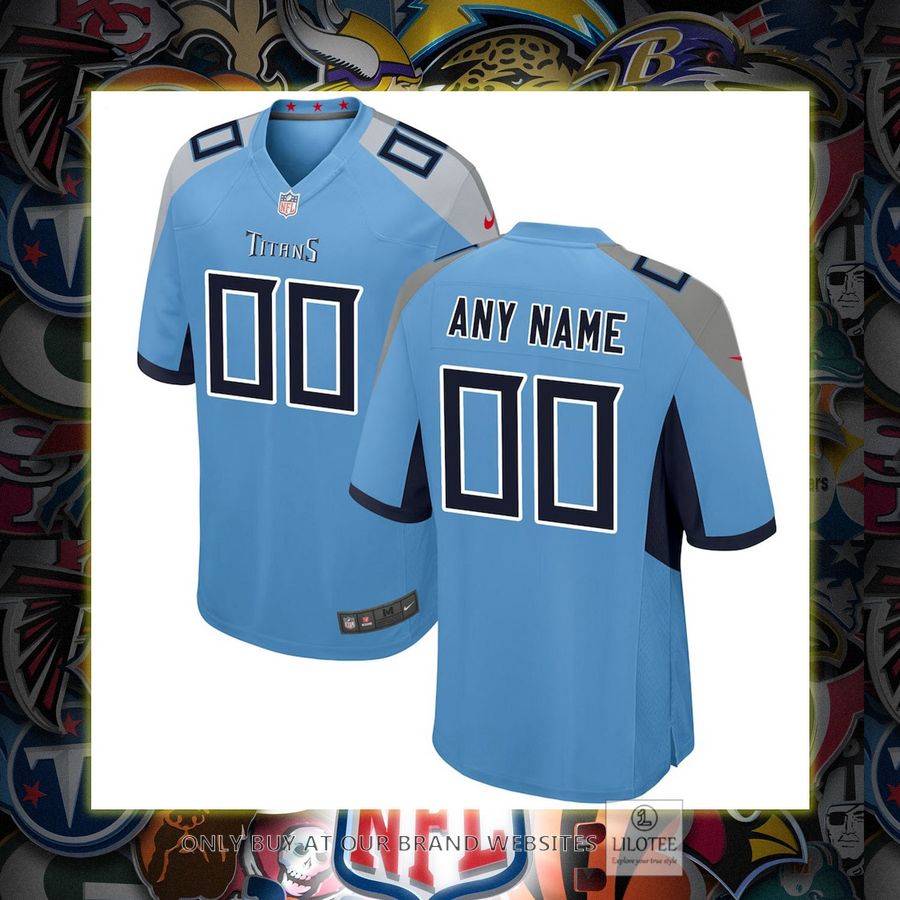 Personalized Tennessee Titans Nike Alternate Light Blue Football Jersey 7