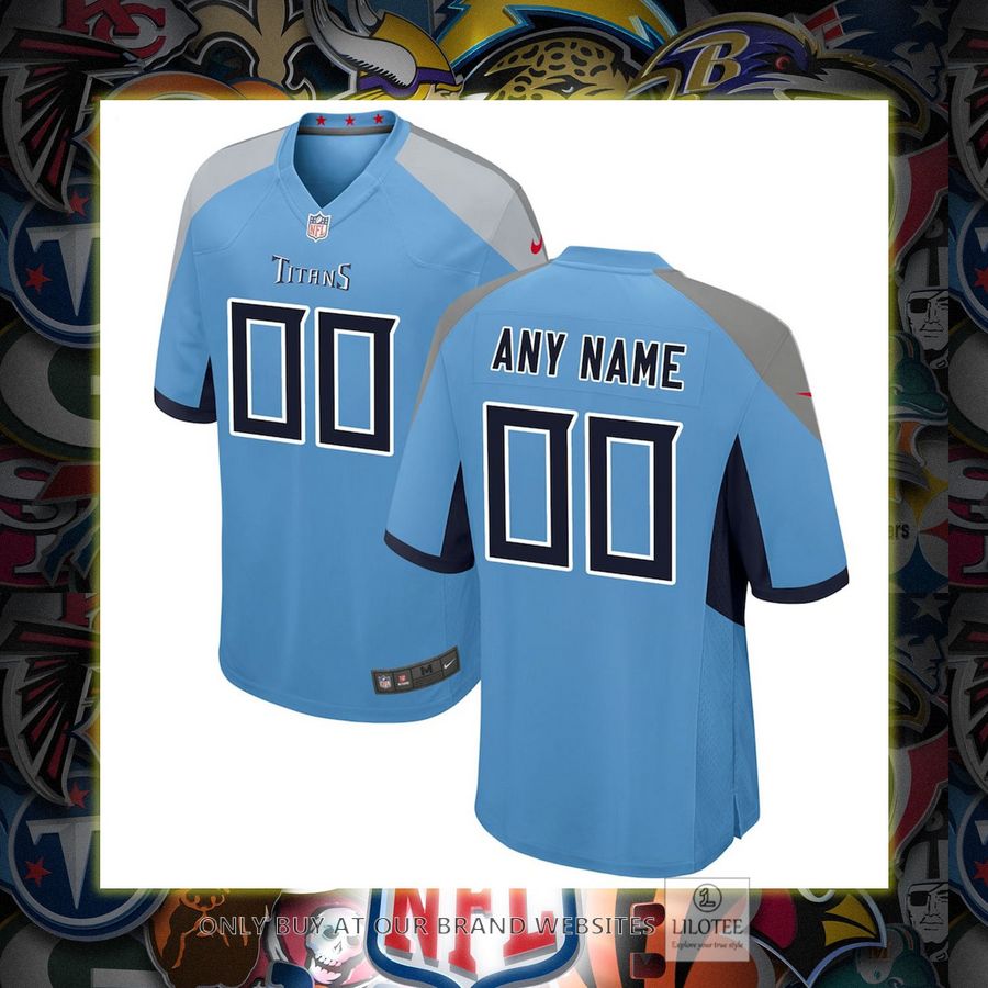 Personalized Tennessee Titans Nike Youth Alternate Light Blue Football Jersey 6