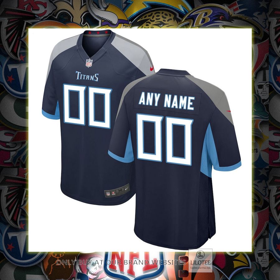 Personalized Tennessee Titans Nike Youth Navy Football Jersey 6