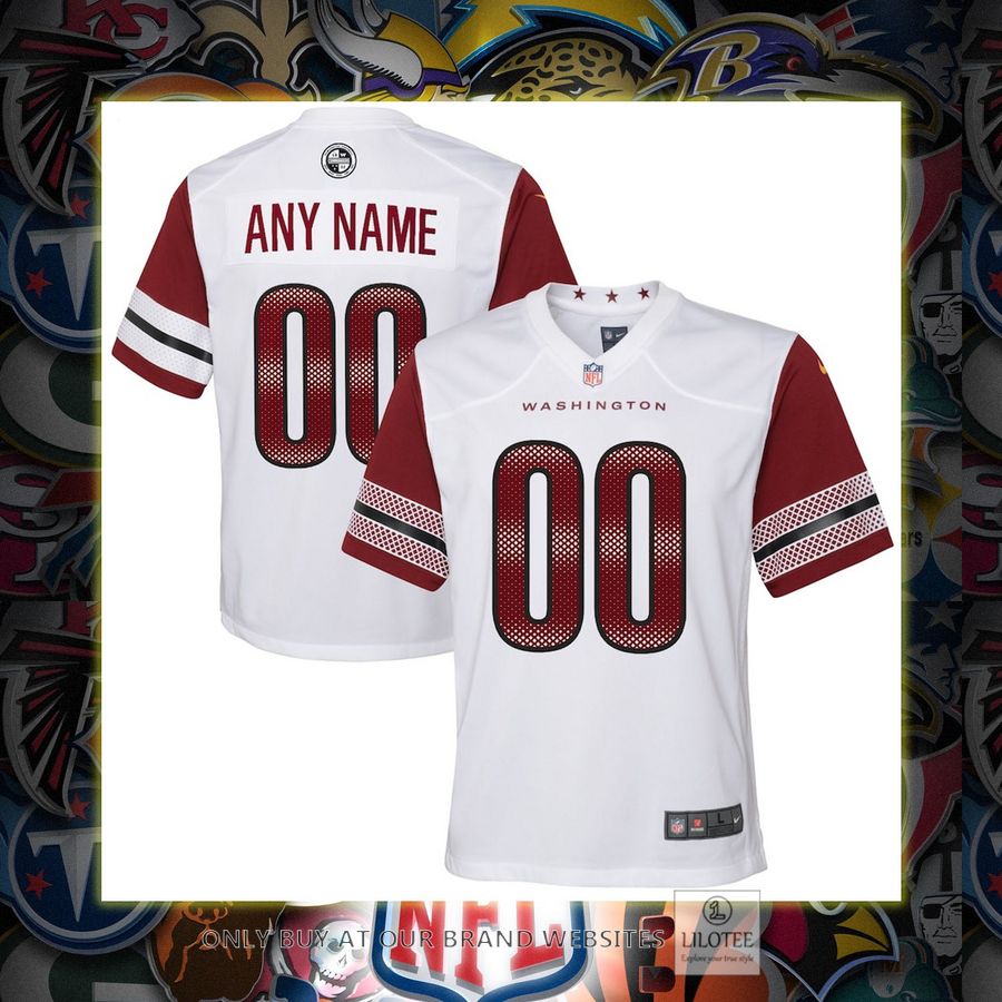 Personalized Washington Commanders Nike Youth Game Player White Football Jersey 7