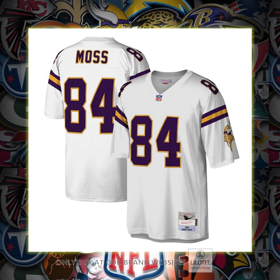 Randy Moss Minnesota Vikings Mitchell And Ness Legacy Replica White Football Jersey 7