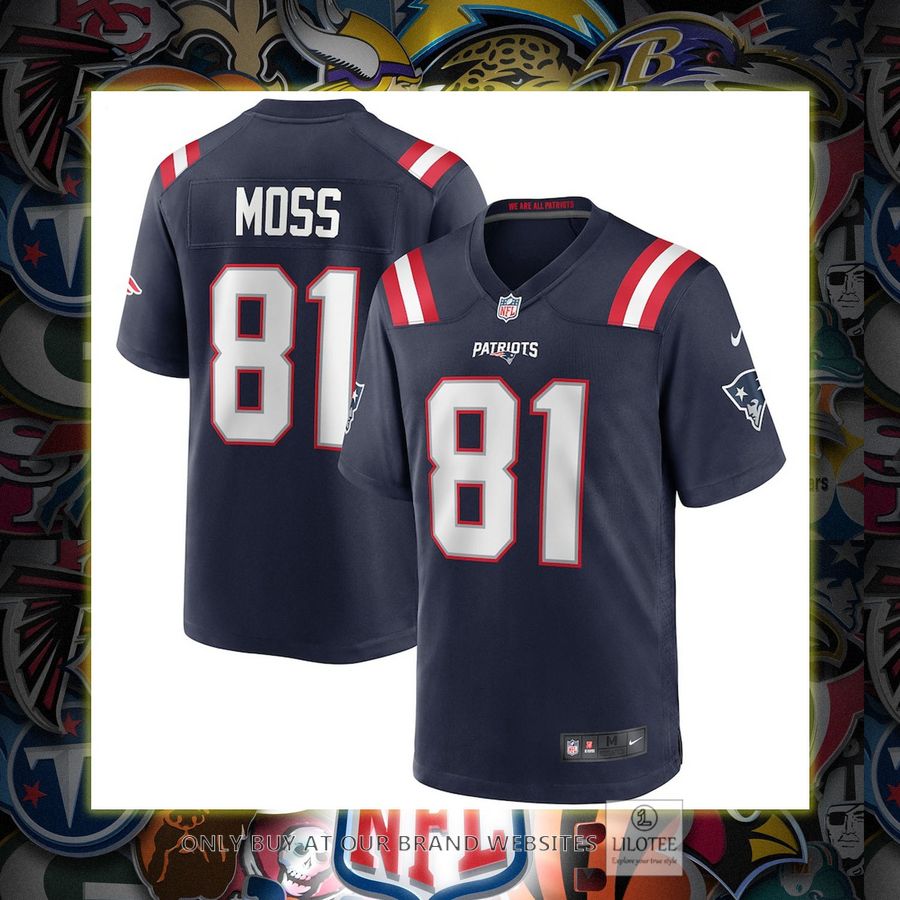 Randy Moss New England Patriots Nike Game Retired Player Navy Football Jersey 7