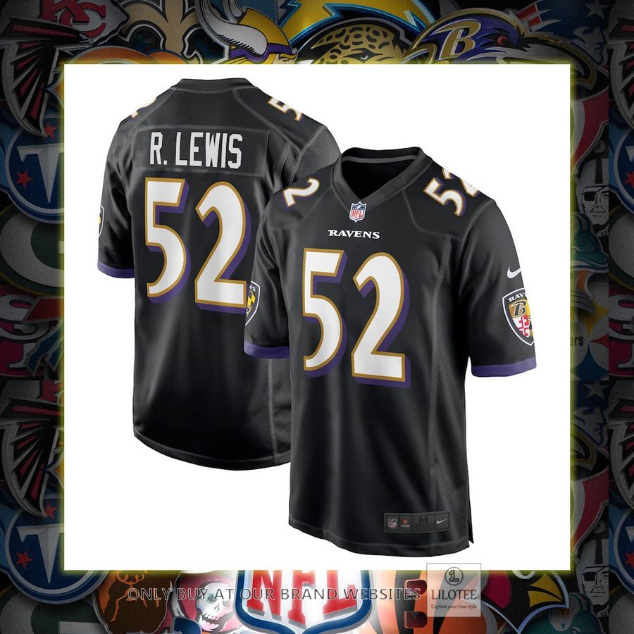 Ray Lewis Baltimore Ravens Nike Retired Player Black Football Jersey 6