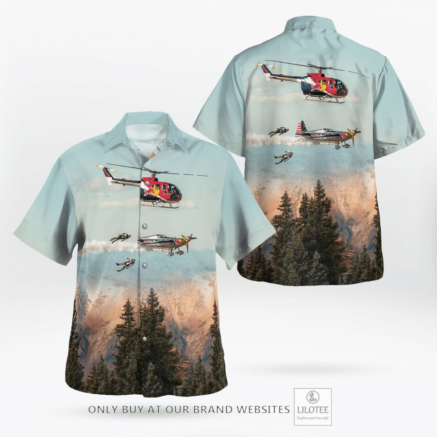 Red Bull Air Force Helicopter Hawaiian Shirt 16